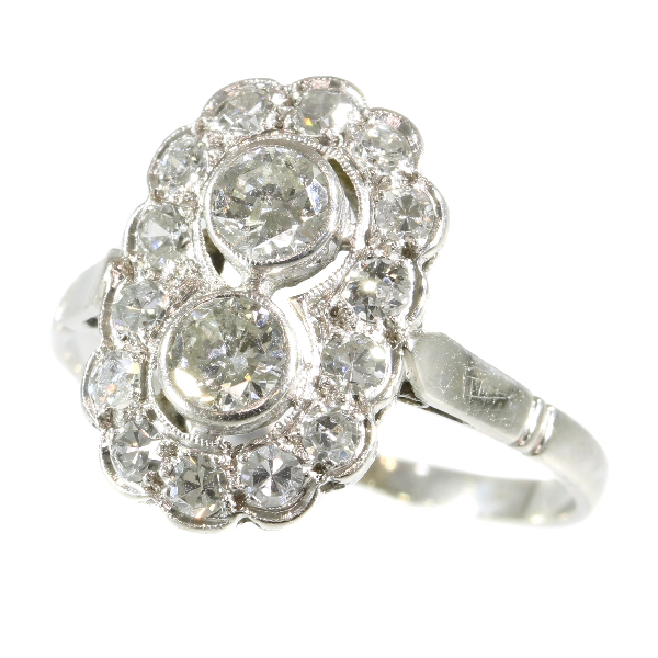 Art Deco diamond platinum engagement ring